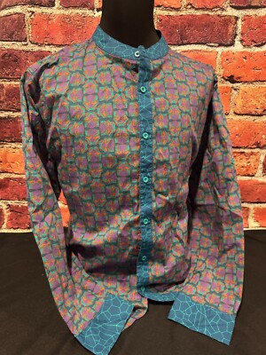 Disney Parks Marvel Wakanda Forever Mens SZ LG Long Sleeve Button Up Shirt n3
