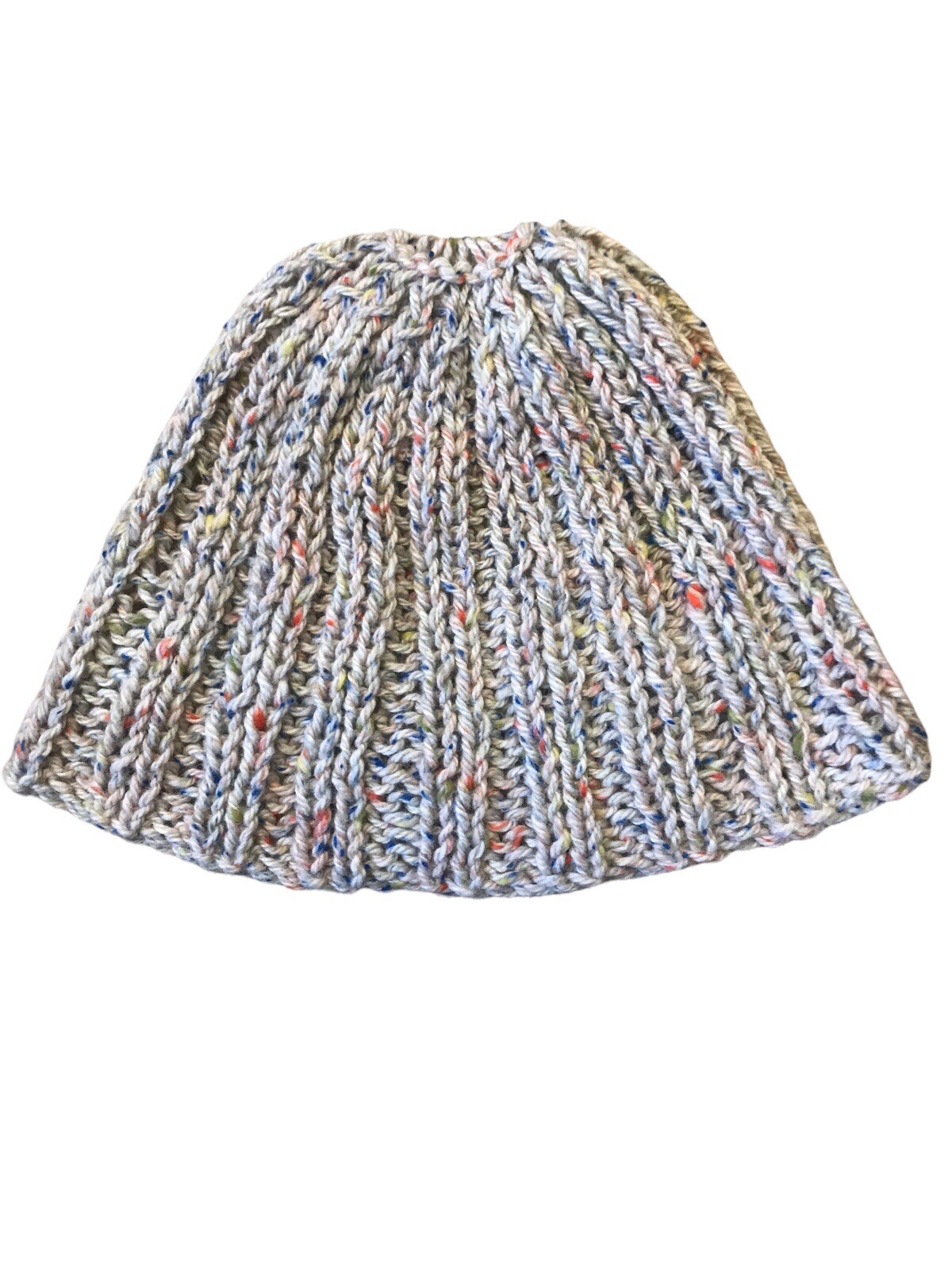 PRIMARK Ladies Hat and Scarf Set Wool Beige Yellow Blue Red Fleck Warm