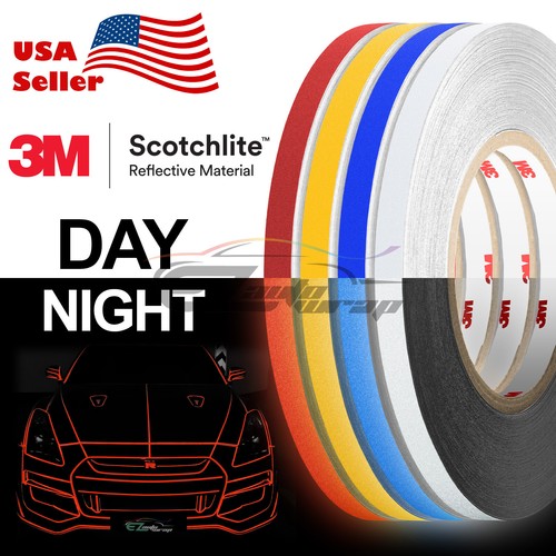 3M White Reflective Tape Safety Self Adhesive Striping Sticker 150FT Roll 1Cm - Picture 4 of 8