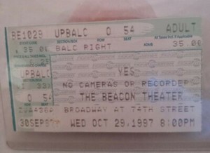 1997 Yes Ticket Stub