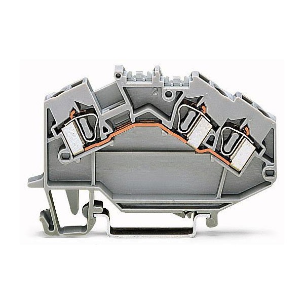WAGO 3-conductor Through Terminal Block for Ex e II Light-grey