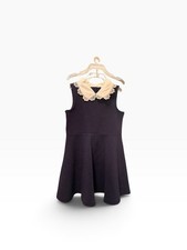 Janie and Jack Navy Blue Sleeveless Dress with Lace Collar Size 2T