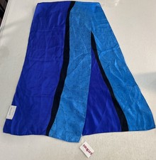 VTG Echo Silk Scarf Rectangle 52  x11  Blue  Black New With Tag BURDINES Japan