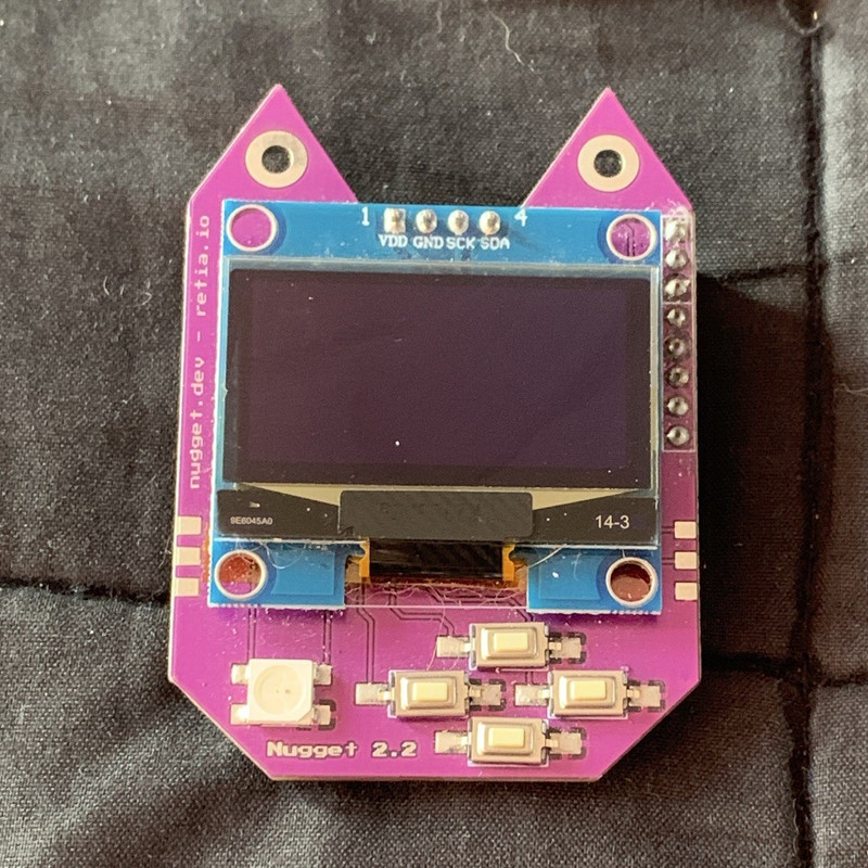 Nugget.dev Nugget 2.2 OLED Graphic Display Module I2C 4-Pin Purple