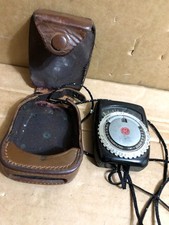 Vintage General Electric Exposure Meter Type PR-1 for Film Plates Leather Case