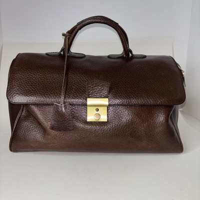 Vintage Fratelli Rossetti Brown Leather Doctor Satchel Bag