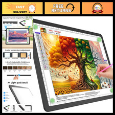 Super Bright A4 Light Pad for Diamond Painting  Tracing - Magnetic Lightbox for