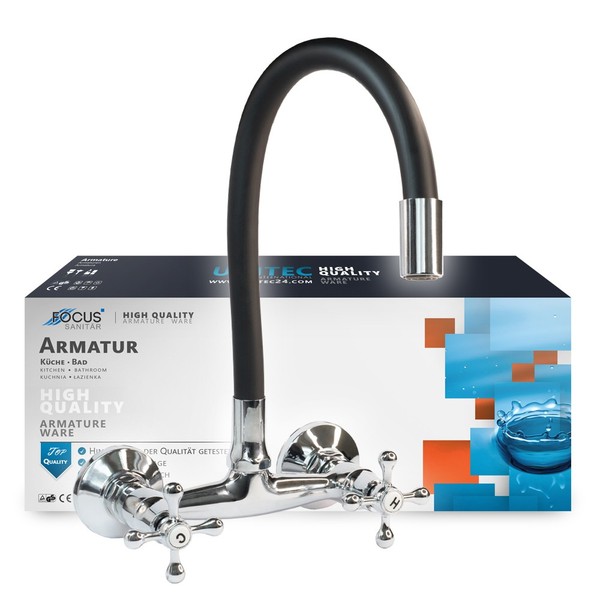 Nostalgie Wasserhahn Bad Retro Waschtisch Armatur Zweigriff Mischbatterie-image