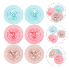  6 Pcs Kitchen Drain Strainer Silicone Hair Catcher Protector Filter Basket Sink