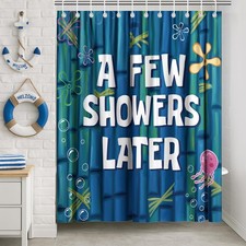 KAIRA Funny Ocean Shower Curtain 72x72 Inch,Cute Bathroom Decor,Blue
