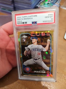 2024 Topps Chrome Sapphire Edition Shota Imanaga Gold /50 #442 Rookie PSA 10 RC