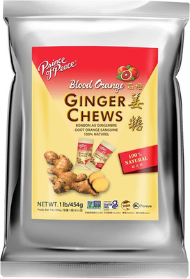 Prince of Peace Blood Orange Ginger Chews, 1 Lb.   Candied Ginger   Candy Pack  