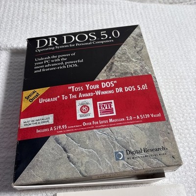 DOS 5.0 Vintage Collectible Digital Research 5.25'' Disk DR DOS 5 Rare Open Box