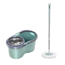 Floor Cleaner Adjustable Microfiber Spinning Mop and Bucket with Wringer Set