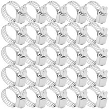 25 Pack Stainless Steel Hose Clamps, 3/4 inch to 1-1/8 inch Worm 3/4"1 1/8"