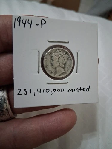 1944 P  Mercury 90% Silver Dime, Fine Circ.