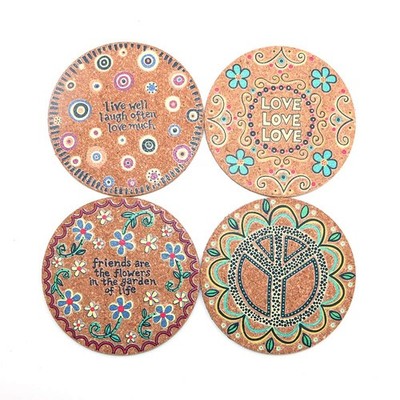 4er Pack Durchmesser 4'' Cork Round Coasters Set Wiederverwendbare Cup Mat Rou...