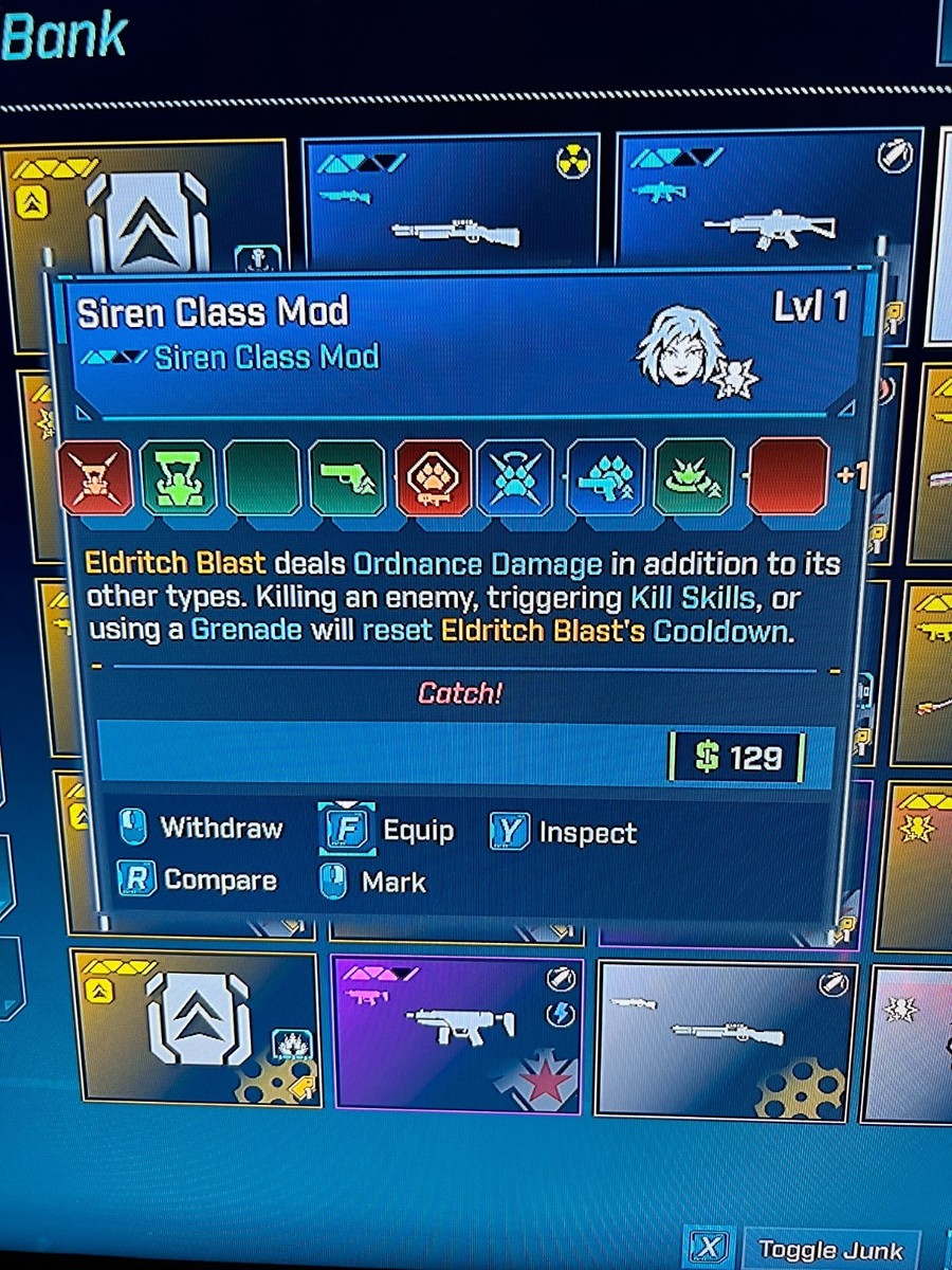 Borderlands 4 MODDATO Level 1 Vex Class Mod Con 7 Abilit&agrave; +1 Per PC/PS/Xbox