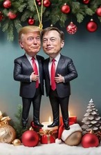2.5  Patriotic MAGA DOGE DONALD Trump ELON Musk 2024 Ornament 2D Acrylic TESLA