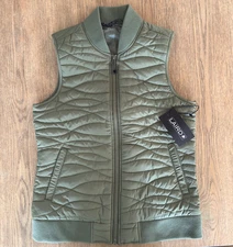 LAIRD Quilted Women's Flyer Padded Puffer Vest-Army Green-Size Small-NWT $91