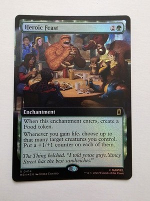 Heroic Feast Extended Art Foil (414) Marvel Super Heroes Magic the Gathering