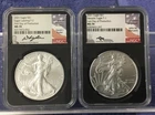 2021 SILVER EAGLE T-1 & T-2 MS70 FIRST & LAST DAY OF PRODUCTION SIGNED LABELS