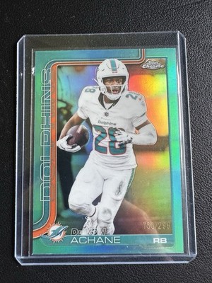 2025 Topps Chrome Football De'Von Achane Aqua /299  COLOR MATCH