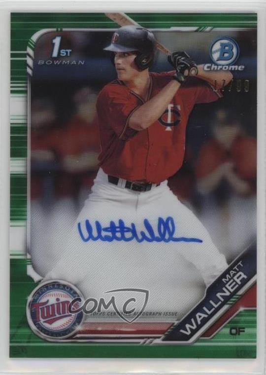 2019 Bowman Draft Chrome Pick Green Refractor 17/99 Matt Wallner Auto 06z2