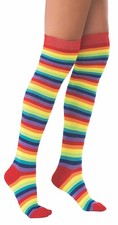 Rainbow Socks Clown Circus Carnival Fancy Dress Up Halloween Costume Accessory