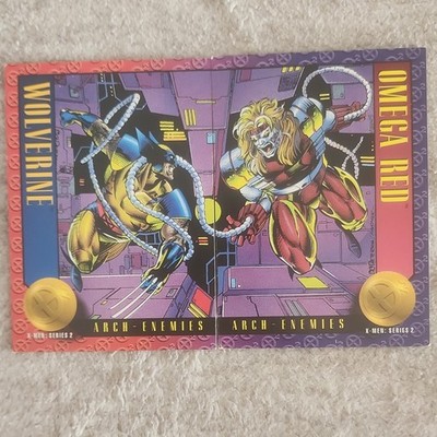 SkyBox X-Men Series 2 1993 Arch-Enemies Wolverine & Omega Red Trading Cards