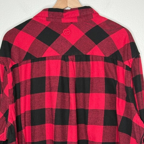 Magellan Outdoors Mens Button Up Flannel 3XL Red Black Plaid Shirt Cabincore - Picture 9 of 9