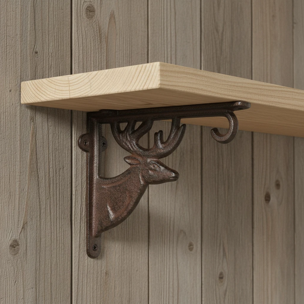 Deer Shelf Bracket, Cast Iron Lodge Wall Mount Shelf Support, 8.9"
Opens in a new window or tab