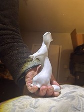 Lomonossow Russland Vintage Porzellan weißer Stoat Figur UdSSR. 20 cm groß