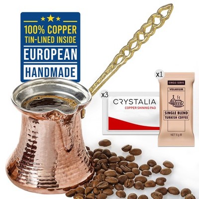 Volarium CRYSTALIA Premium Qualität Handgefertigte Türkische Kaffeekanne, Türkischer Kaffee