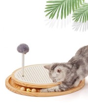 Interactive Cat Scratcher Pad with Sisal, Ball Track Toy for Kittens - Indoor Fu
