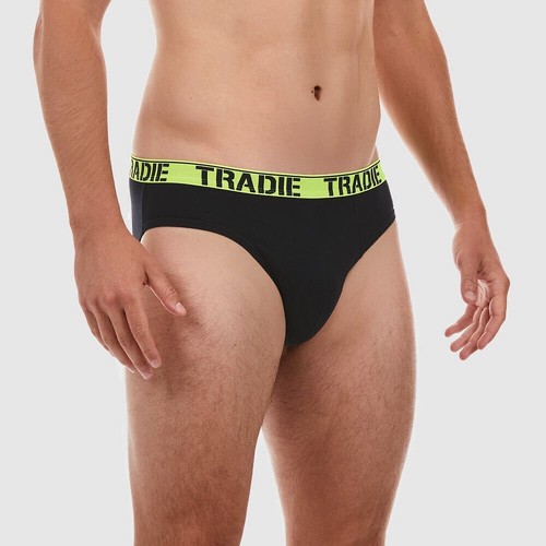 Mens Tradie 4 Pack Sizes S-2XL Cotton Hipster Briefs Underwear – Black SB4 - Bild 3 von 6