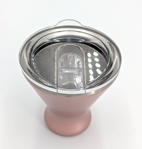 Vaso BrüMate MARGTINI 10 oz con tapa deslizante ~ oro rosa brillante usado en excelente estado - Imagen 3 de 5