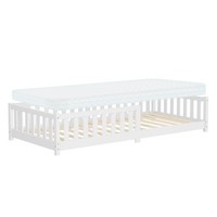 Kinderbett Mit Matratze Lattenrost Einzelbett Rausfallschutz 90 X 200 Cm Weiß