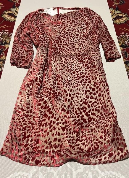 Women Dress Burgundy Velour 38 / M / 46