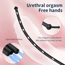 Silicone Hollow Male Penis Dilator Plug Sounding Urethral Stretcher Through-Hole
