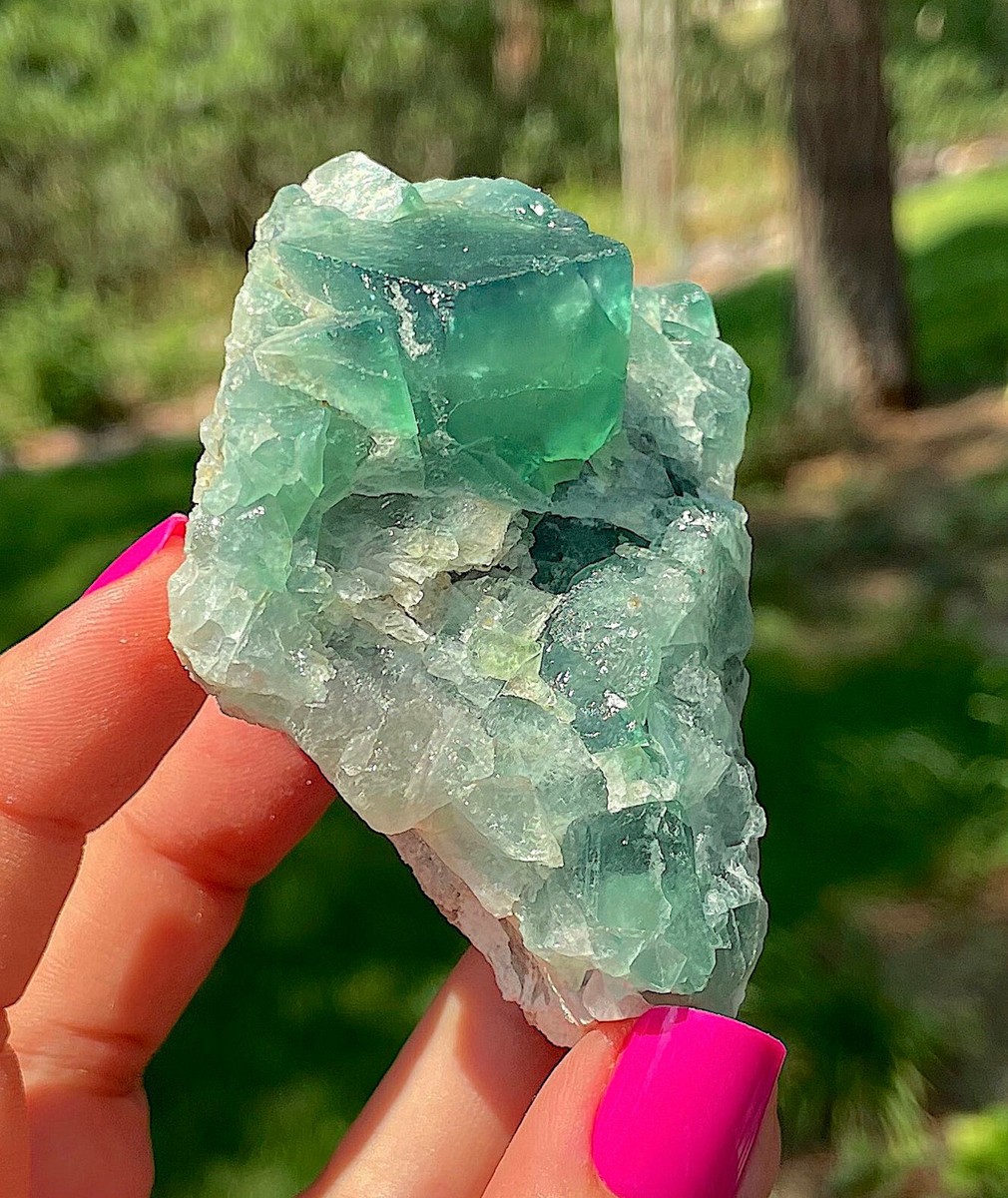 Fluorite Emerald Green Crystals On Matrix From Madagascar Cm's
