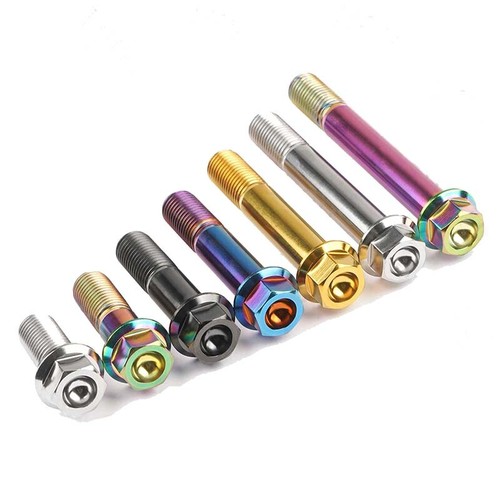 M12x30-90mm Titanium Bolt Hex Flange Screw Ti Bolts Metric for Motorcycles - Picture 2 of 8