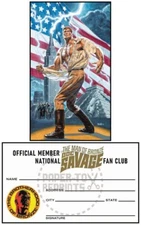 PAINTING - DOC SAVAGE ART CARD AND FAN CLUB MEMBERSHIP CARD
