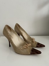 PRADA Vintage Raffia Leather Pointed Toe Pumps Heels Sz 36.5EU/ US 6,5 Italy