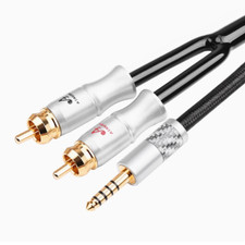 HIFI 6N OFC 4.4 mm to 2rca audio cable HiFi Phone Computer Amplifier Audio Cable