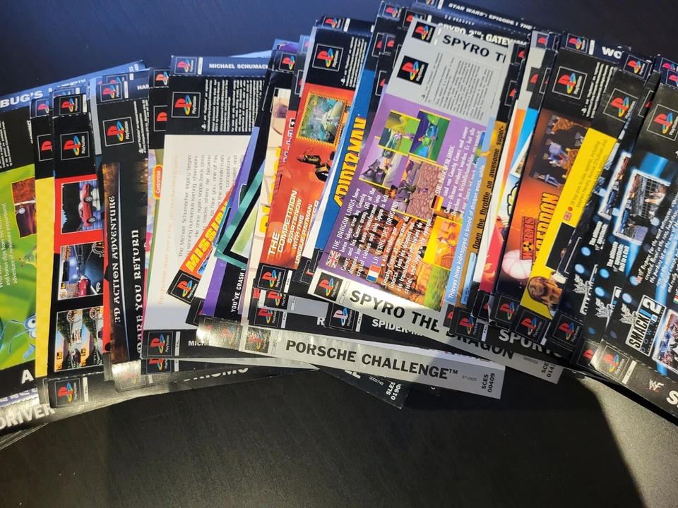 PS1 PlayStation One Inlays Artwork Front Back Black Platinum Label Retro Vintage - Image 3 of 4