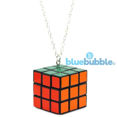 Bluebubble PLAY IT Puzzle Cube Necklace Retro 80s Game Cool Nerdy Kitsch Novelty