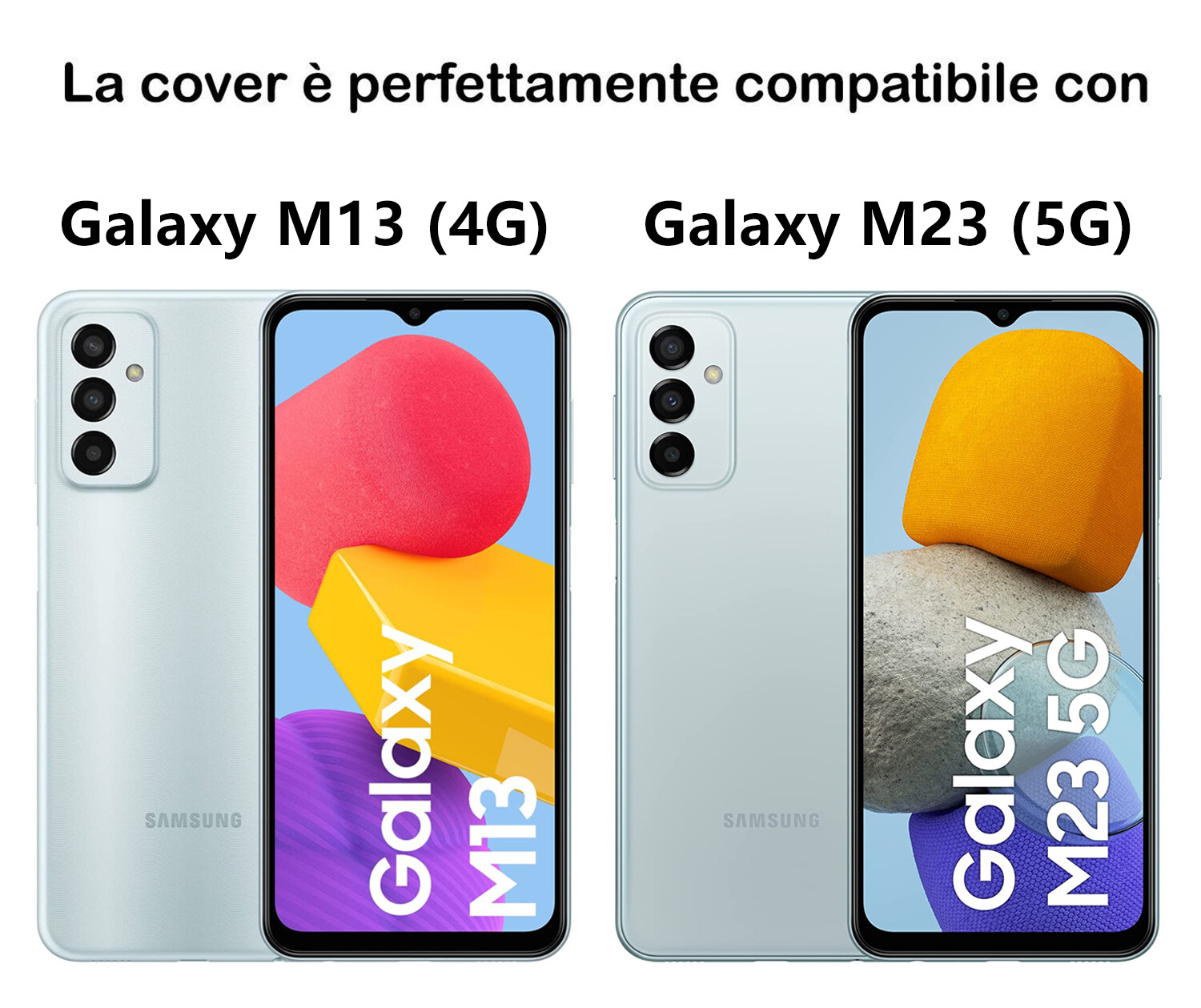 Immagine 2 - Custodia cover per Samsung Galaxy M23 5G in TPU silicone morbida e trasparente