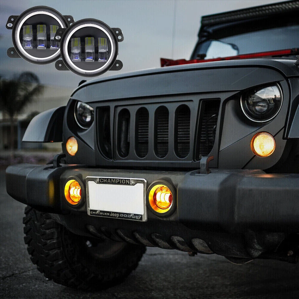 Par de luces antiniebla LED redondas DRL para parachoques GMC Sierra 1500 2500 3500 2007-2013 Foto 4 de 4