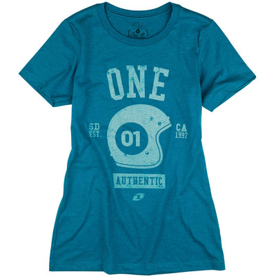 One Industries Womens T-Shirt Top Authentic Tee Dark Teal Motocross MX